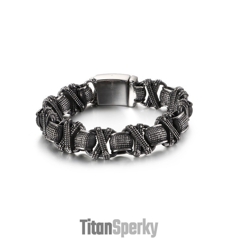 Pánský Elegantní Titanový Náramek S Křížem