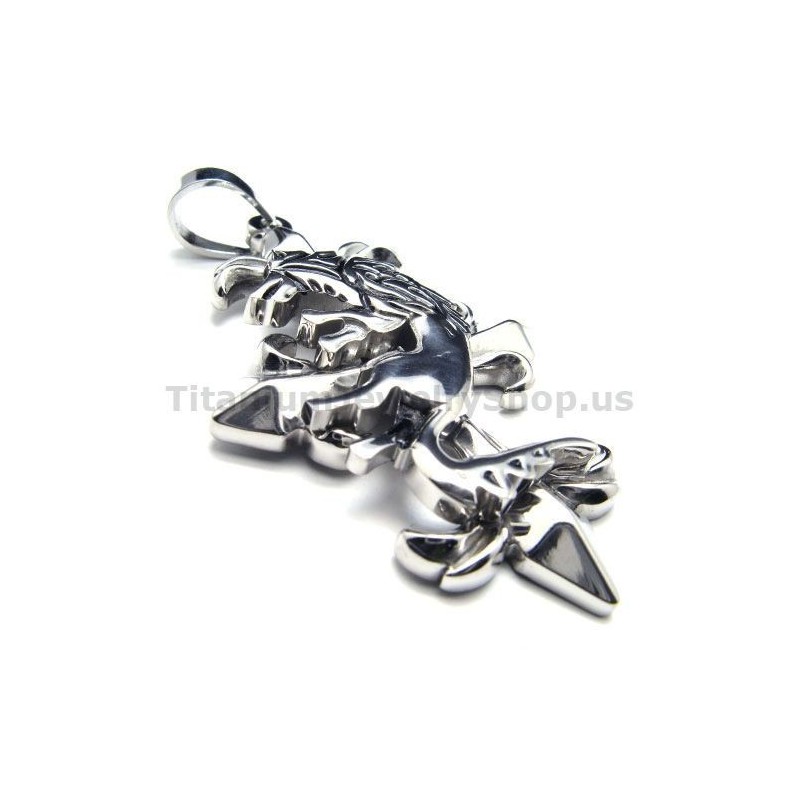 Přívěsek S Křížem Z Čistého Titanu Se Dvěma Vrstvami - Řetízek Zdarma