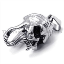 Titanový Přívěsek S Motivem Lebky A Pohyblivým Jazýčkem - Řetízek Zdarma