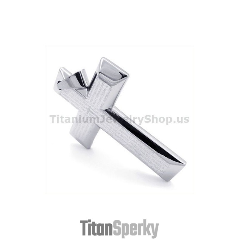 Stříbrný Titanový Přívěsek S Křížkem - Řetízek Zdarma