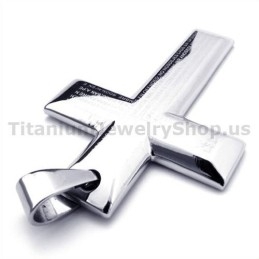 Stříbrný Titanový Přívěsek S Křížkem - Řetízek Zdarma