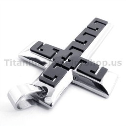 Černý Titanový Přívěsek S Křížkem - Řetízek Zdarma