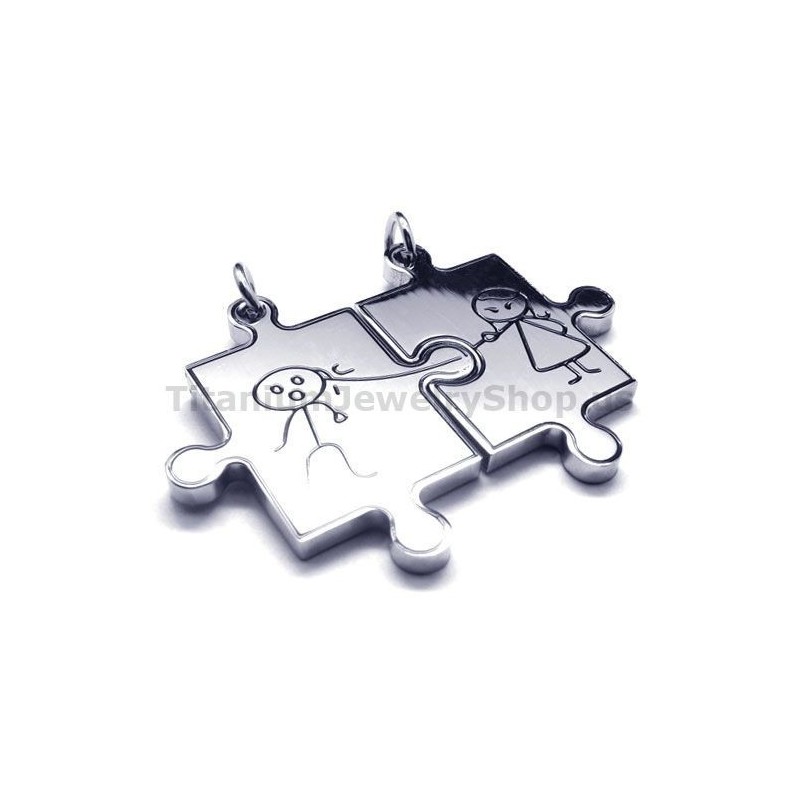Puzzle Titanové Přívěsky Pro Milovníky - Řetízky Zdarma