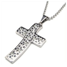 Titanový Diamantový Křížový Náhrdelník Pro Muže