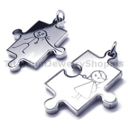 Puzzle Titanové Přívěsky Pro Milovníky - Řetízky Zdarma
