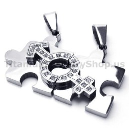 Přívěsky Pro Milovníky Z Titanu S Řetízky Bez Diamantů Z Puzzle