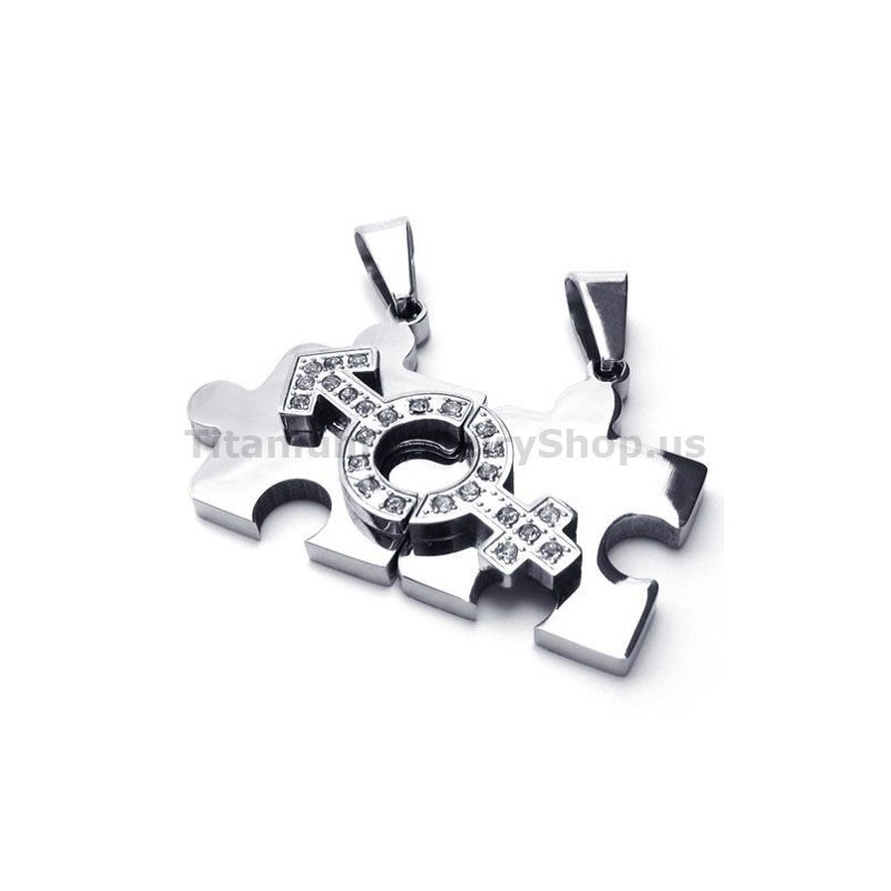 Přívěsky Pro Milovníky Z Titanu S Řetízky Bez Diamantů Z Puzzle
