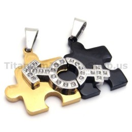 Přívěsky Pro Milovníky Z Titanu S Řetízky Bez Diamantů Z Puzzle