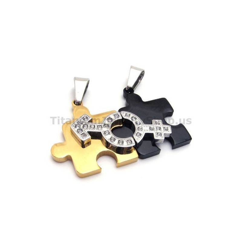 Přívěsky Pro Milovníky Z Titanu S Řetízky Bez Diamantů Z Puzzle Přívěsky Pro Milovníky Z Titanu S Řetízky Bez Diamantů Z Puzzle