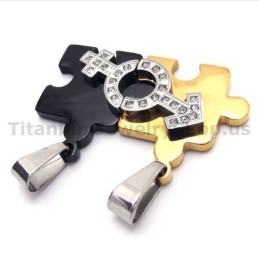 Přívěsky Pro Milovníky Z Titanu S Řetízky Bez Diamantů Z Puzzle