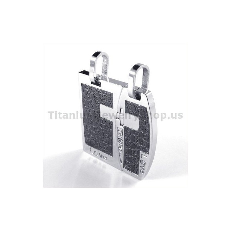 Přívěsky Pro Milovníky Z Černého Titanu S Řetízky Bez