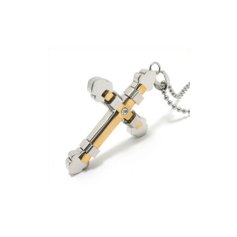 Pánský Náhrdelník S Křížem A Přívěskem Z Čistého Titanu (Nový)