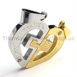 Přívěsky Love You Really Gloden Titanium Lovers S Řetízky Bez Diamantů