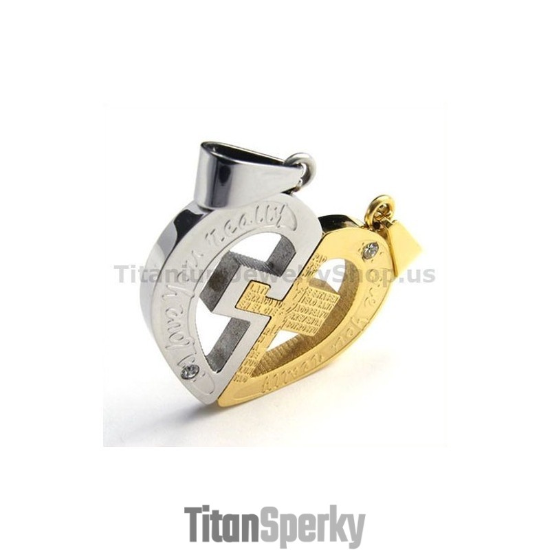 Přívěsky Love You Really Gloden Titanium Lovers S Řetízky Bez Diamantů