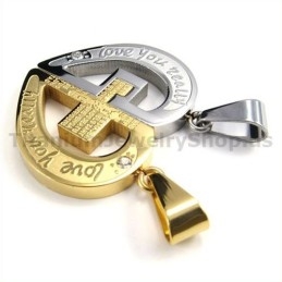 Přívěsky Love You Really Gloden Titanium Lovers S Řetízky Bez Diamantů