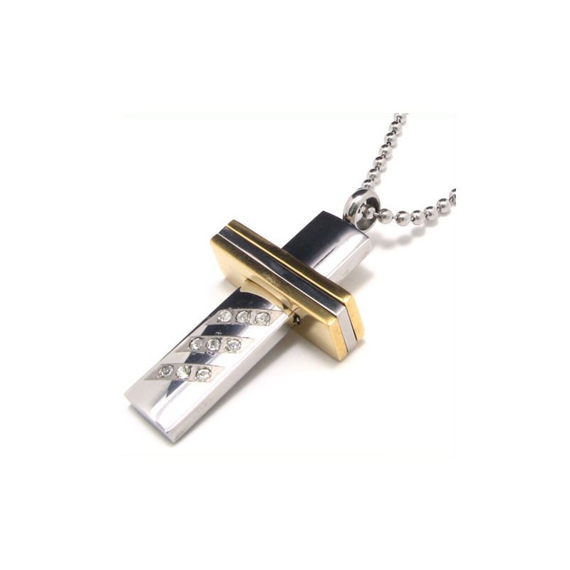 Pánský Náhrdelník S Křížem A Přívěskem Z Čistého Titanu (Nový)