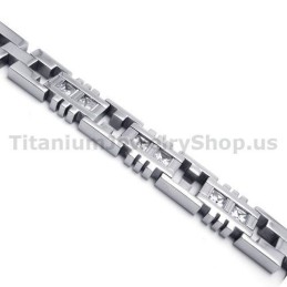 Pánský Titanový Náramek S Diamanty