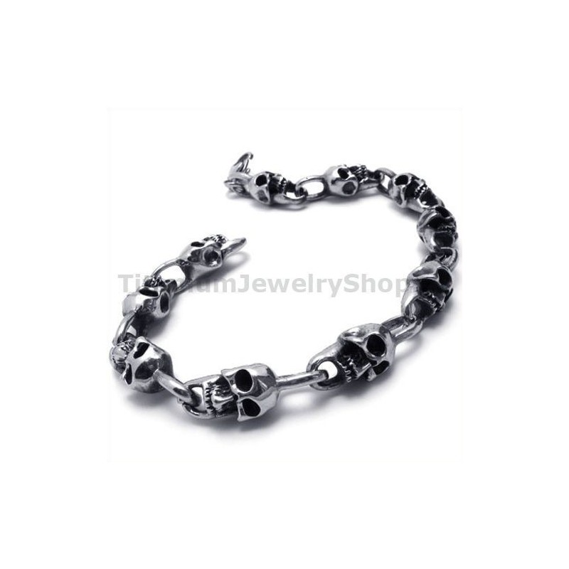 Pánský Titanový Náramek S Lebkou