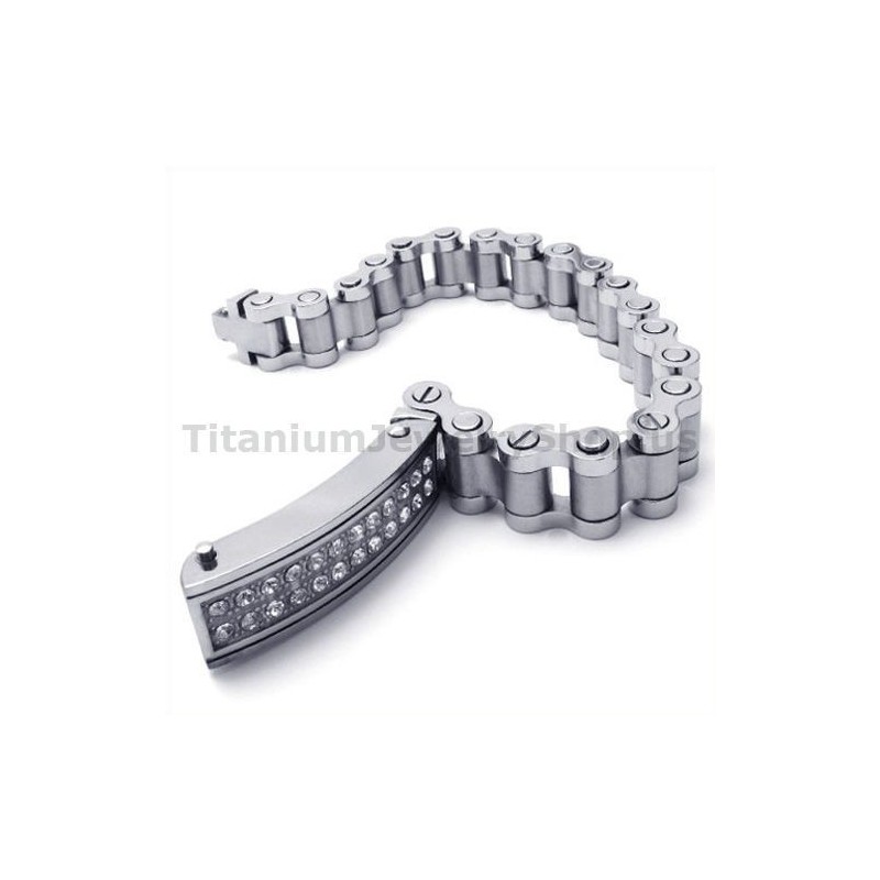 Pánský Titanový Náramek S Diamanty
