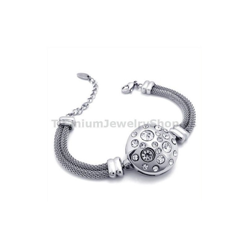 Dámský Titanový Náramek S Diamanty Dámský Titanový Náramek S Diamanty