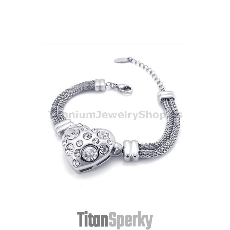 Dámský Titanový Náramek S Diamanty Dámský Titanový Náramek S Diamanty