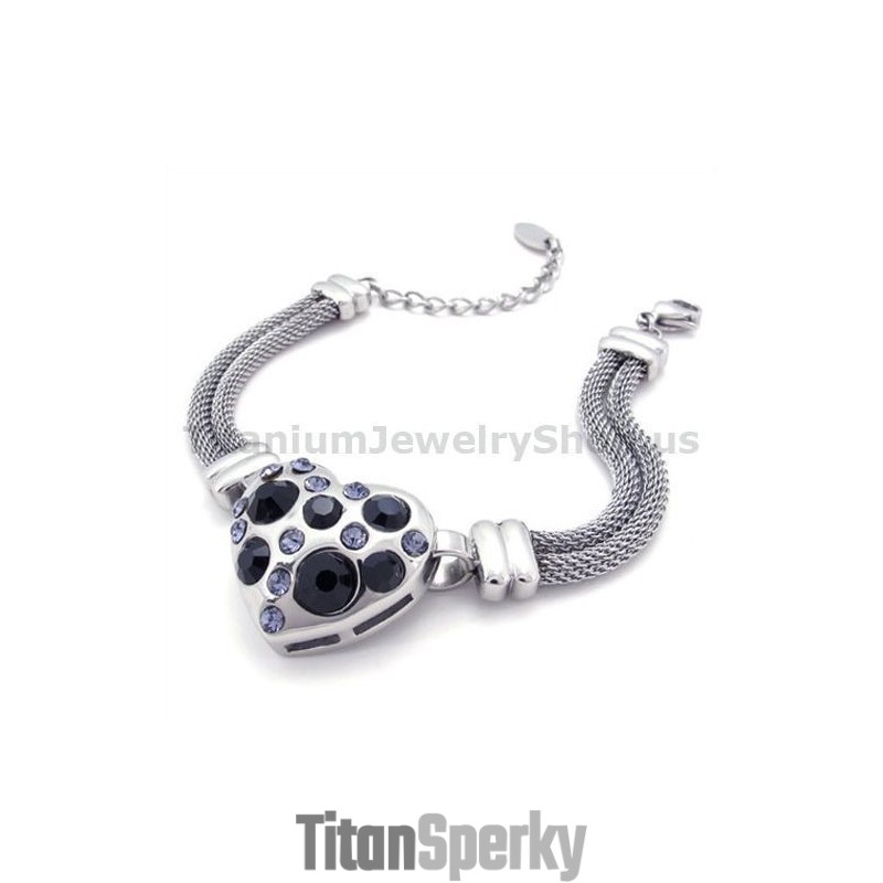 Dámský Titanový Náramek S Diamanty Dámský Titanový Náramek S Diamanty