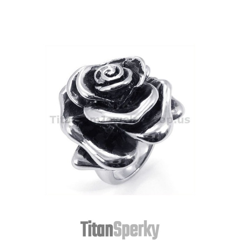 Titanový Prsten S Květinou