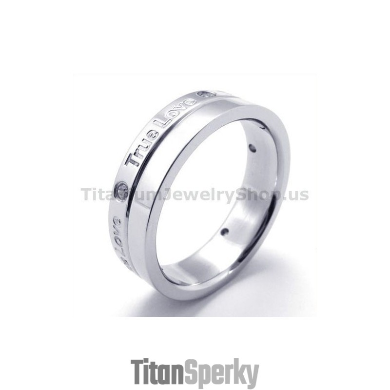 Titanový Prsten S Diamantem True Love