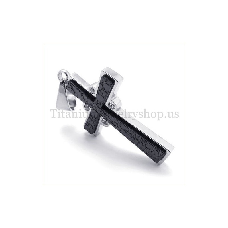 Dvouvrstvý Diamantový Módní Titanový Křížový Přívěsek