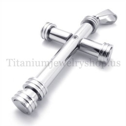 Stříbrný Válcový Módní Titanový Křížový Přívěsek