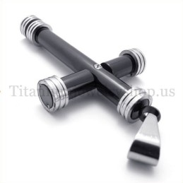 Módní Černý Válcový Titanový Křížový Přívěsek