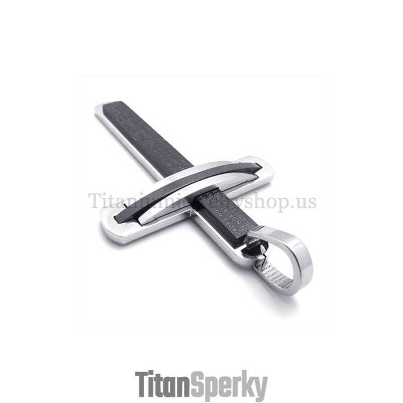 Módní Dvouvrstvý Černý Titanový Křížový Přívěsek