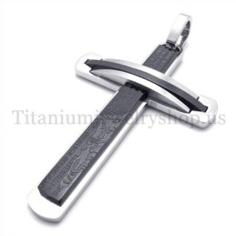 Módní Dvouvrstvý Černý Titanový Křížový Přívěsek