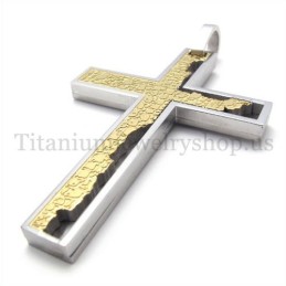 Zlatý Neúplný Výplňový Čtyřhranný Titanový Kříž