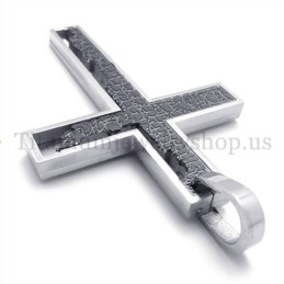 Černý Neúplný Výplňový Čtvercový Titanový Křížový Přívěsek