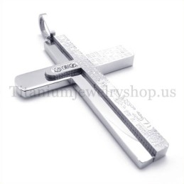 Dvouvrstvý Titanový Přívěsek S Diamantovým Křížem Bible