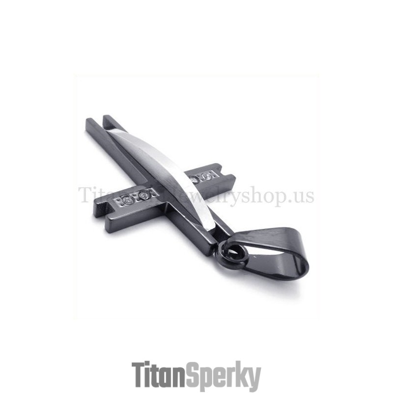 Černý Diamantový Módní Titanový Křížový Přívěsek