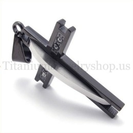 Černý Diamantový Módní Titanový Křížový Přívěsek