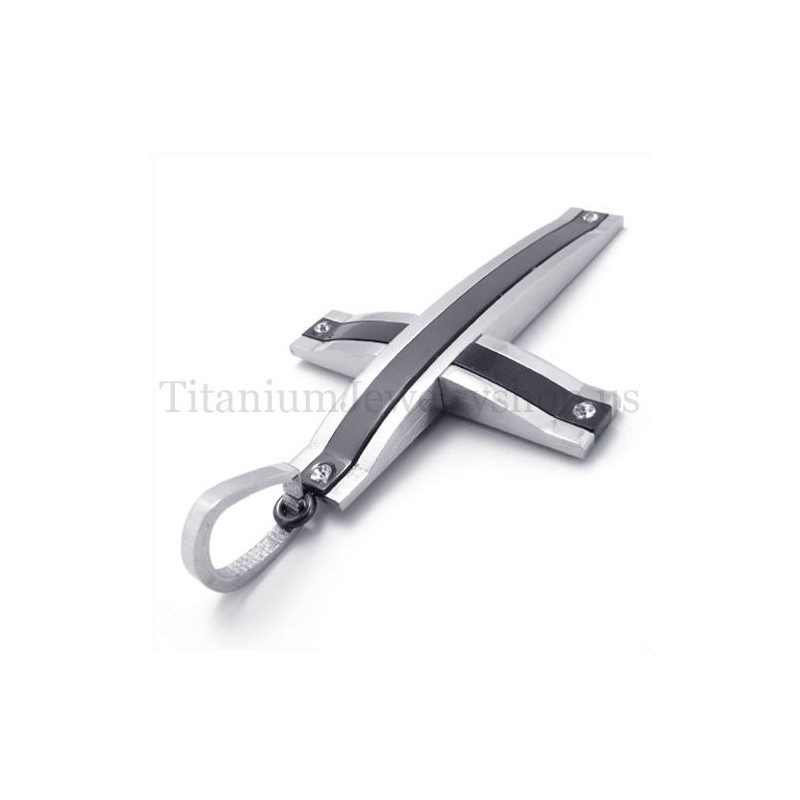 Černý Super Stručný Módní Titanový Přívěsek S Křížkem