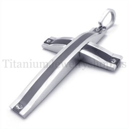 Černý Super Stručný Módní Titanový Přívěsek S Křížkem