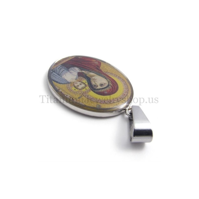 Přívěsek Z Čistého Titanu Série Madonna A Ježíš