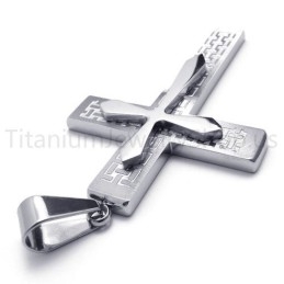 Nový Dvouvrstvý Stříbrný Kříž Z Titanu