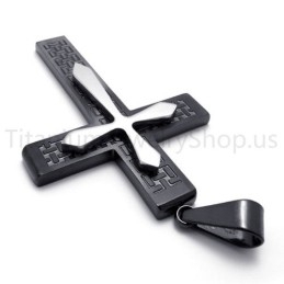 Nový Dvouvrstvý Titanový Přívěsek S Černým Křížem