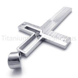 Nový Stříbrný Dutý Kříž Z Titanu