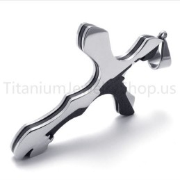 Nový Titanový Přívěsek S Křížem A Duální Řezbou