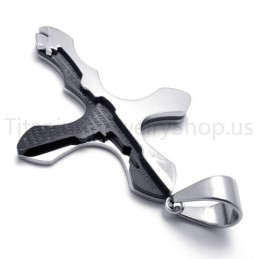 Nový Titanový Přívěsek S Křížem A Duální Řezbou