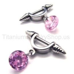 Náušnice Cold Weapon S Růžovým Diamantem Z Titanu