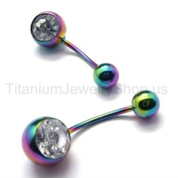 Barevné Mini Titanové Diamantové Náušnice