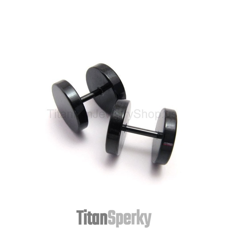 Černé Titanové Náušnice S Činkou