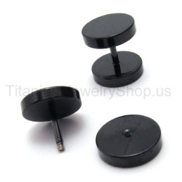 Černé Titanové Náušnice S Činkou